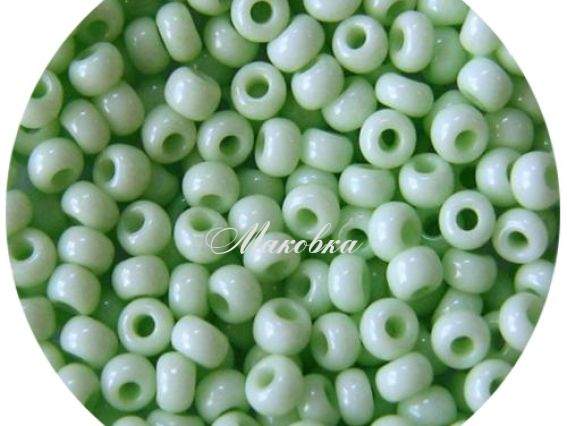 Бисер 5 гр Preciosa 03261 мелованный цветной зеленый светлый ЧМ