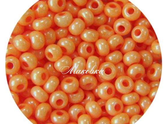Бисер 5 гр Preciosa 16389 мелованный цветной оранжевый ЧМ
