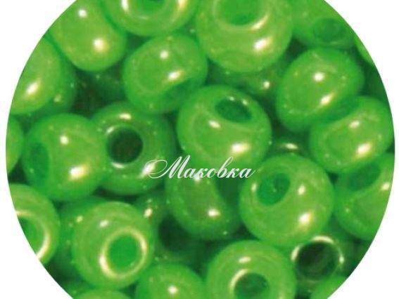 Бисер 5 гр Preciosa 17156 цветной алебастр, ярко-зеленый, ЧМ