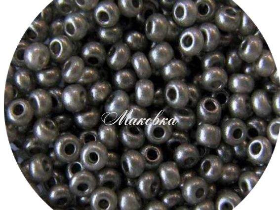 Бисер 5 гр Preciosa 17749 цветной алебастр, темно-серый, ЧМ