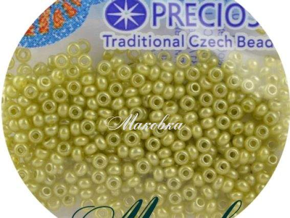 Бисер 5 гр Preciosa 17786 цветной алебастр, светло-зеленый, ЧМ