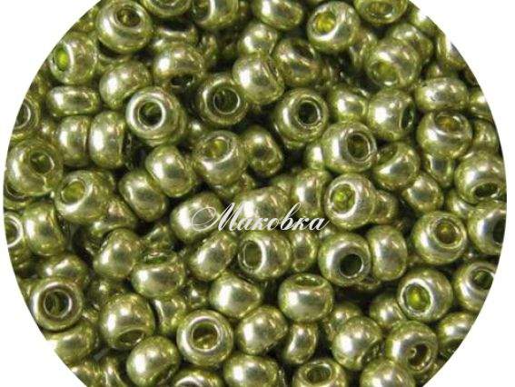 Бісер 5 гр Preciosa 18154 сольгель металлик зеленый, ЧМ Бісер 5 гр Preciosa 18154 сольгель металлик зеленый, ЧМ
