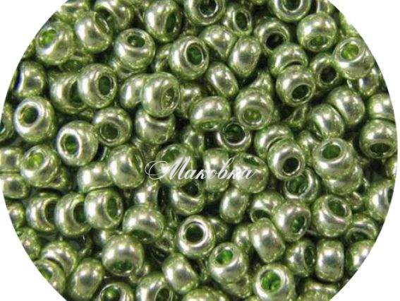 Бисер 5 гр Preciosa 18161 сольгель металлик зеленый, ЧМ