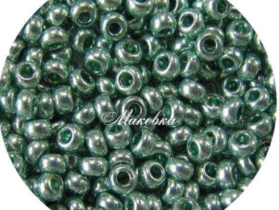 Бисер 5 гр Preciosa 18165 сольгель металлик зеленый, ЧМ