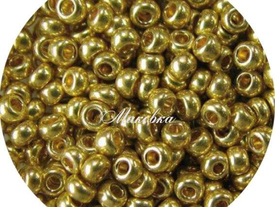Бисер 5 гр Preciosa 18181 сольгель металлик золото, ЧМ