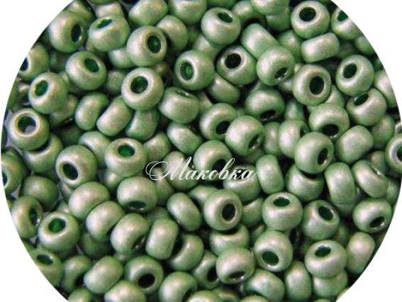 Бисер 5 гр Preciosa 18556 металлик матовый салатовый, ЧМ