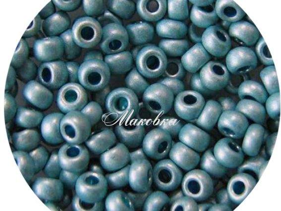 Бисер 5 гр Preciosa 18565 металлик матовый синий морская волна, ЧМ