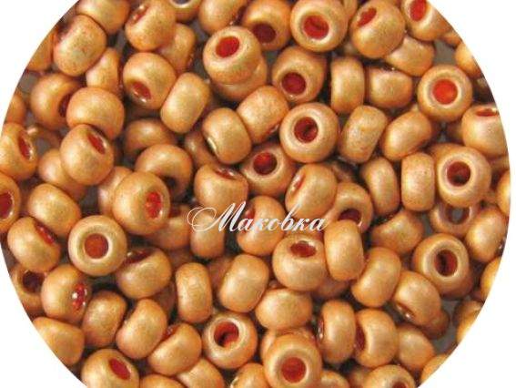 Бисер 5 гр Preciosa 18583 металлик матовый желтый, золото, ЧМ