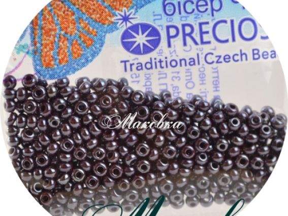 Бисер 5 гр Preciosa 18780 непрозрачный блестящий , темно-шоколадный, ЧМ