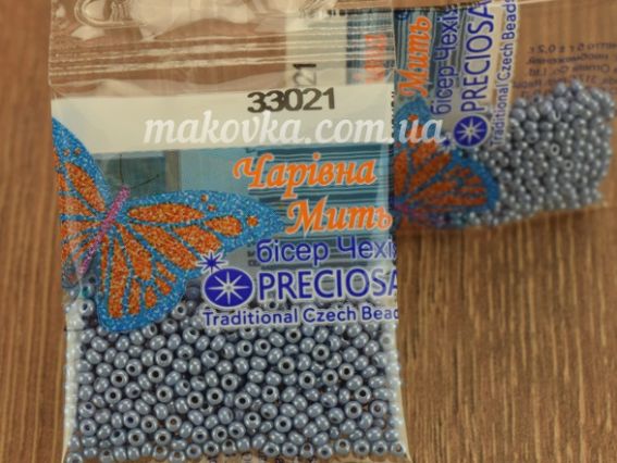 Preciosa Чеський бісер 33021 сіро-синій кольоровий пофарбований блискучий 5 грам