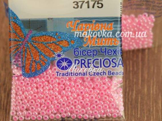 Бісер 5 гр Preciosa 37175  Жемчужный Цейлон розовый, ЧМ