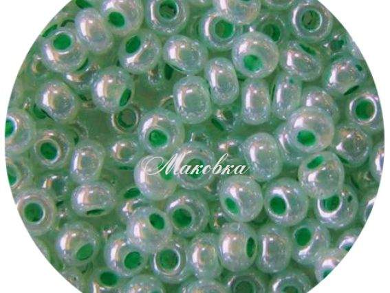 Бісер 5 гр Preciosa 37356 Жемчужный алебастр зелёный