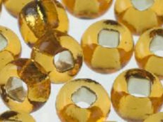 Чеський бісер 5 гр Preciosa колір 17070 прозорий срібло темно-жовтий