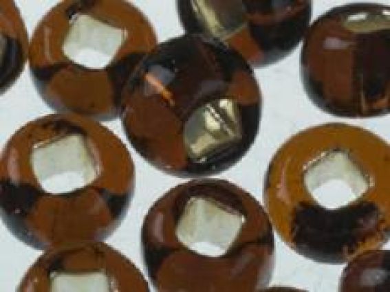 Чеський бісер Preciosa колір 17140 прозорий срібло темно-коричневий 5 гр