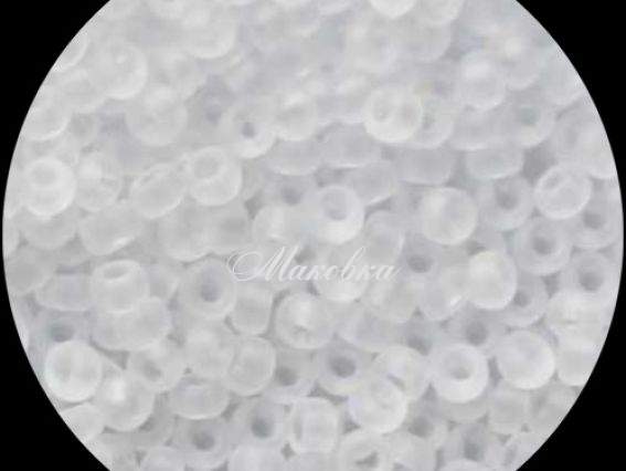 Бисер 5 гр Preciosa 38302 МАТОВЫЙ прозрачный окрашен внутри, белый, ЧМ