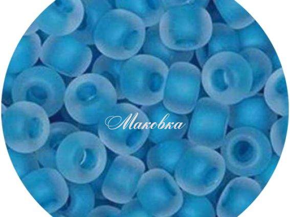 Бисер 5 гр Preciosa 38336 МАТОВЫЙ прозрачный окрашен внутри, голубой, ЧМ