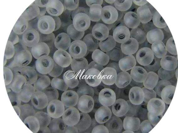 Бисер 5 гр Preciosa 38342 МАТОВЫЙ прозрачный окрашен внутри, серый, ЧМ