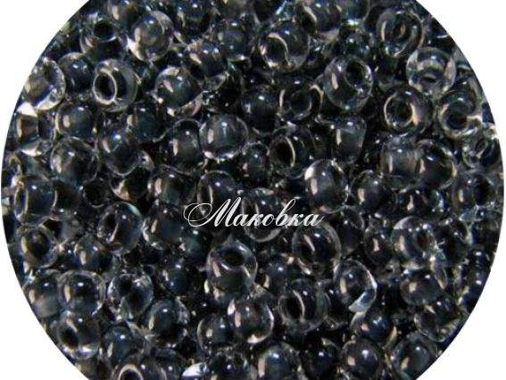 Бисер 5 гр Preciosa 38349 прозрачный окрашенный внутри, черный, ЧМ