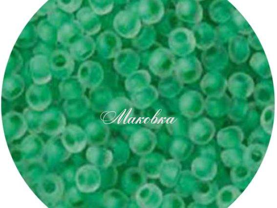 Бисер 5 гр Preciosa 38356 МАТОВЫЙ прозрачный окрашен внутри, зеленый