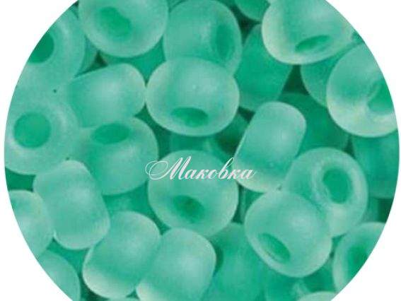 Бисер 5 гр Preciosa 38358 МАТОВЫЙ прозрачный окрашен внутри, зеленый