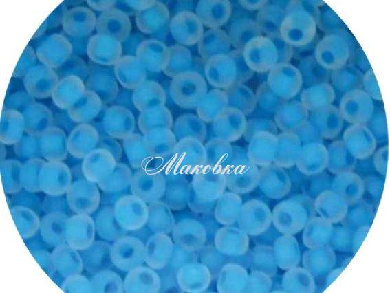 Бисер 5 гр Preciosa 38365 МАТОВЫЙ прозрачный окрашен внутри, синий, ЧМ