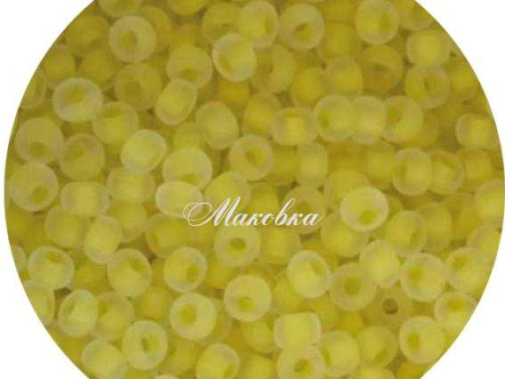 Бисер 5 гр Preciosa 38386 МАТОВЫЙ прозрачный окрашен внутри, желтый, ЧМ