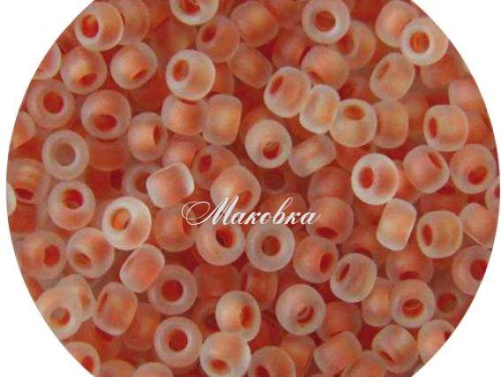 Бисер 5 гр Preciosa 38389 МАТОВЫЙ прозрачный окрашен внутри, персик, ЧМ