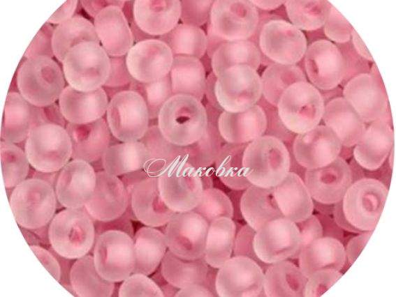Бисер 5 гр Preciosa 38394 МАТОВЫЙ прозрачный окрашен внутри, розовый, ЧМ