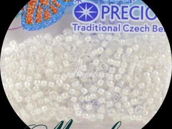 Бисер 5 гр Preciosa 38602 прозрачный окрашенный внутри, белый, ЧМ