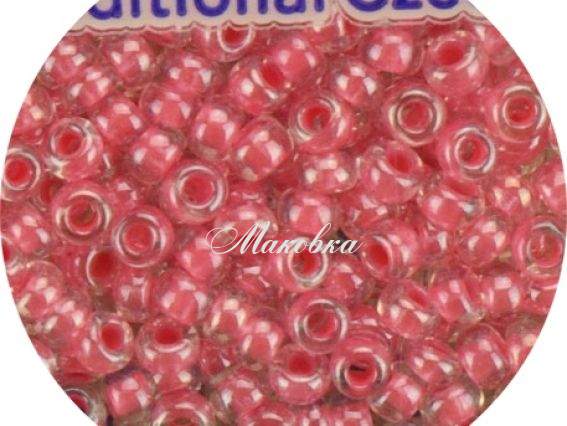 Бисер 5 гр Preciosa 38698 прозрачный окрашенный внутри, розовый