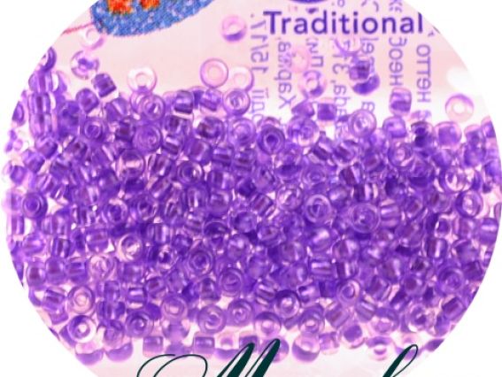 Бисер 5 гр Preciosa 38928 Кристально-прозрачный с жемчужным прокрасом, светло-фиолетовый, ЧМ