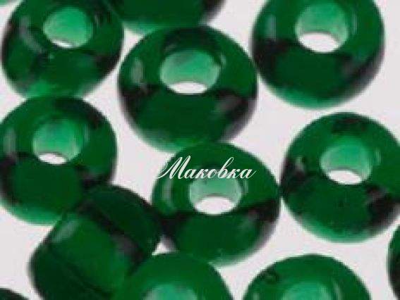 Бисер 5 гр Preciosa 50150 прозрачный темно-зелёный