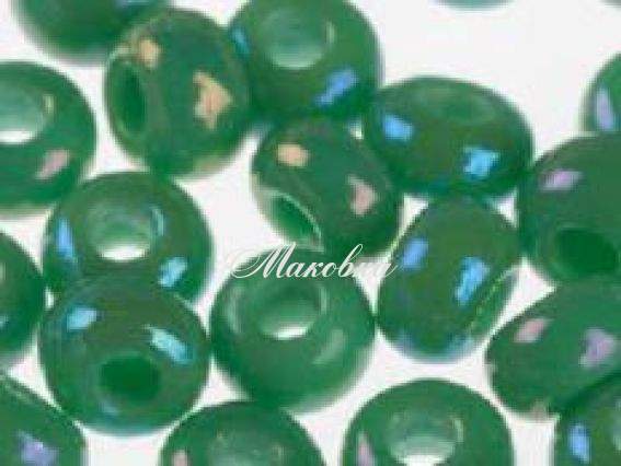 Бисер 5 гр Preciosa 54250 непрозрачный радужный зеленый