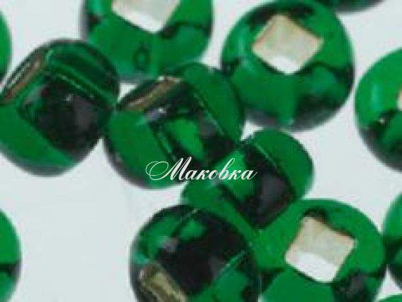 Бісер 5 гр Preciosa 57060 прозорий срібло зелений Бісер 5 гр Preciosa 57060 прозорий срібло зелений