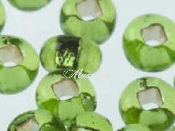 Бисер 5 гр Preciosa 57220 прозрачный серебро зеленый ЧМ