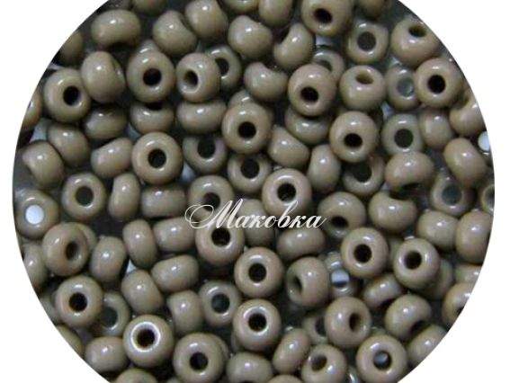 Бисер 5 гр Preciosa 43020 натуральный непрозрачный серый