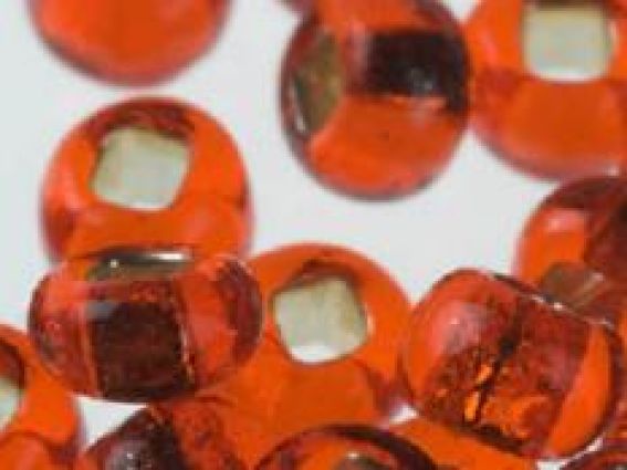 97050 Бисер 5 гр Preciosa прозрачный серебро красно-оранжевый ЧМ