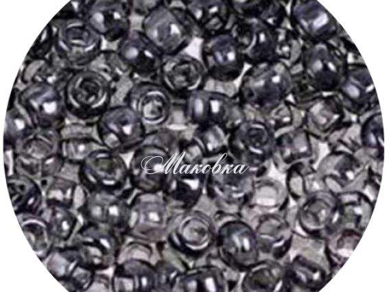 Бисер 5 гр Preciosa 48049 прозрачный блестящий черно-серый ЧМ