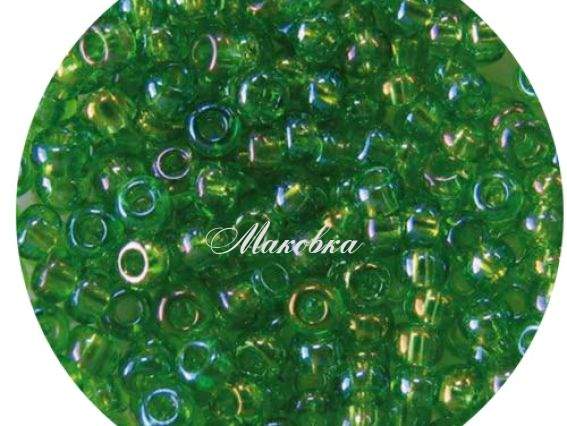 Бисер 5 гр Preciosa 51430 прозрачный радужный зеленый