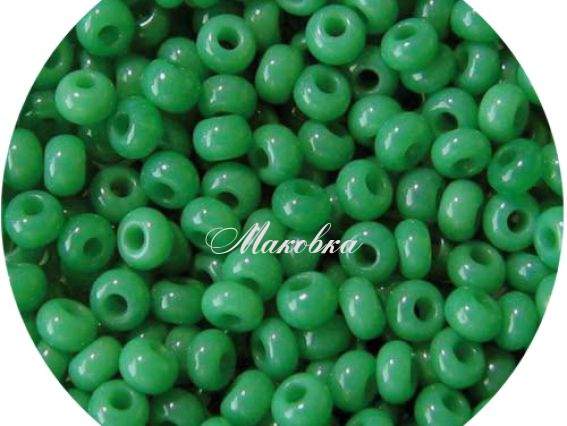 Бисер 5 гр Preciosa 52240 натуральный непрозрачный зелёный