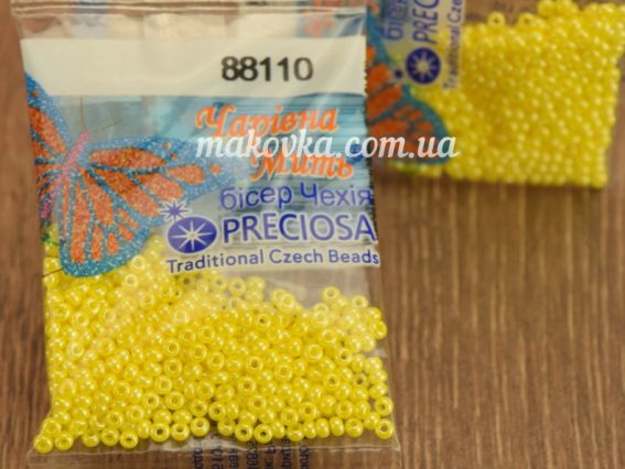 Бисер 5 гр Preciosa 88110 непрозрачный блестящий желтый