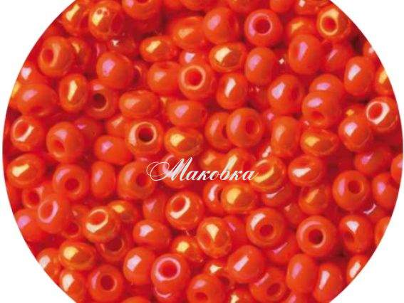 Бисер 5 гр Preciosa 94140 непрозрачный радужный оранжевый