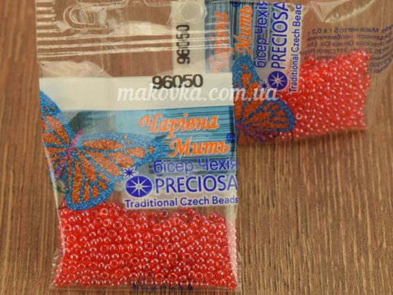 Preciosa чеський бісер 96050 світло-червоний прозорий 5 грам