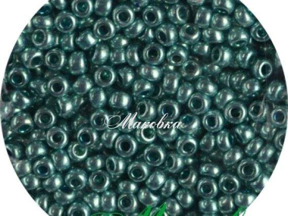 Чешский бісер Preciosa №10/0, круглый, цвет 18134 металлик зеленый