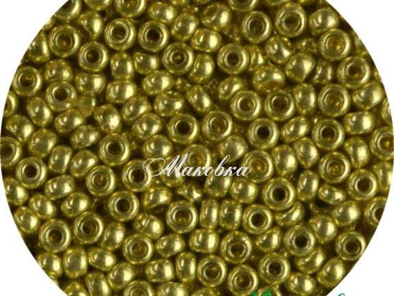 Чеський бісер Preciosa №10/0, круглий, жовтий 18386 металік