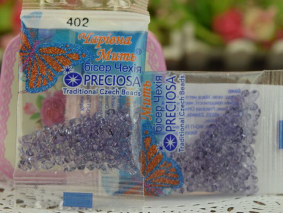 Бисер 5 гр Preciosa 402, ТВИН прозрачный сиреневый Бисер 5 гр Preciosa 402, ТВИН прозрачный сиреневый