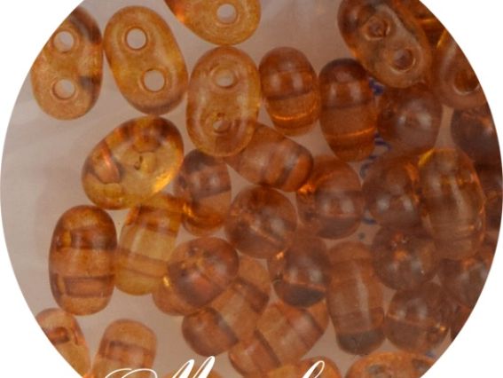 Preciosa декоративний чеський бісер twin фасування 5 грам колір 380 прозорий, світло-коричневий ЧМ