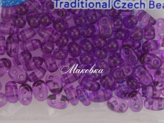 Бисер 5 гр Preciosa 382 ТВИН прозрачный сиреневый