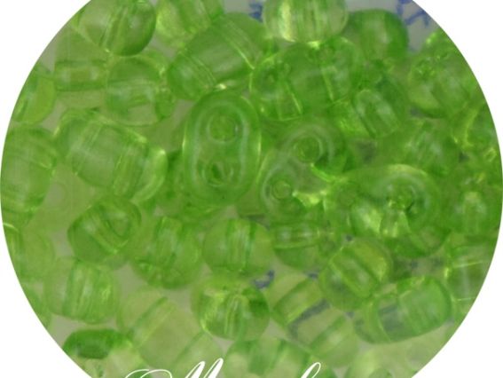 Preciosa декоративний чеський бісер twin фасування 5 грам колір 388 прозорий, зелений