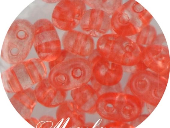 Preciosa декоративний чеський бісер twin фасовка 5 грам колір 395 прозорий, світло-червоний